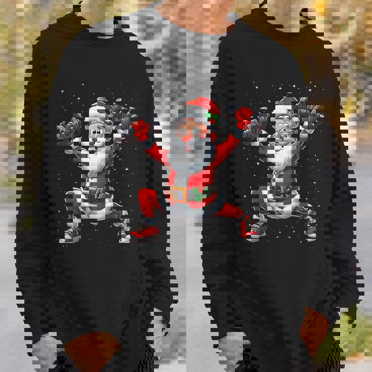 サンタ ウエイトリフティング ジム トレーニング クリスマス フィットネス スウェットシャツ 彼への贈り物