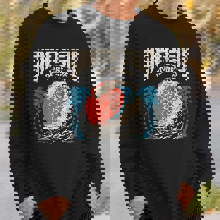 サンタクルーズ カリフォルニア サーフィン スケルトンデザイン サーファー向け スウェットシャツ 彼への贈り物