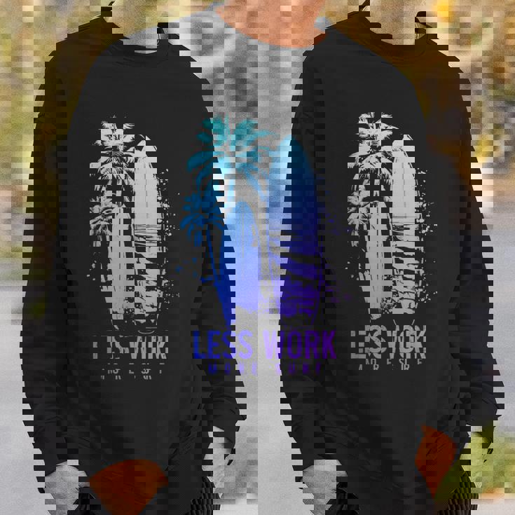 サーフィン ヴィンテージ サーフボード ヤシの木 ビーチ 面白い サーファー スウェットシャツ 彼への贈り物