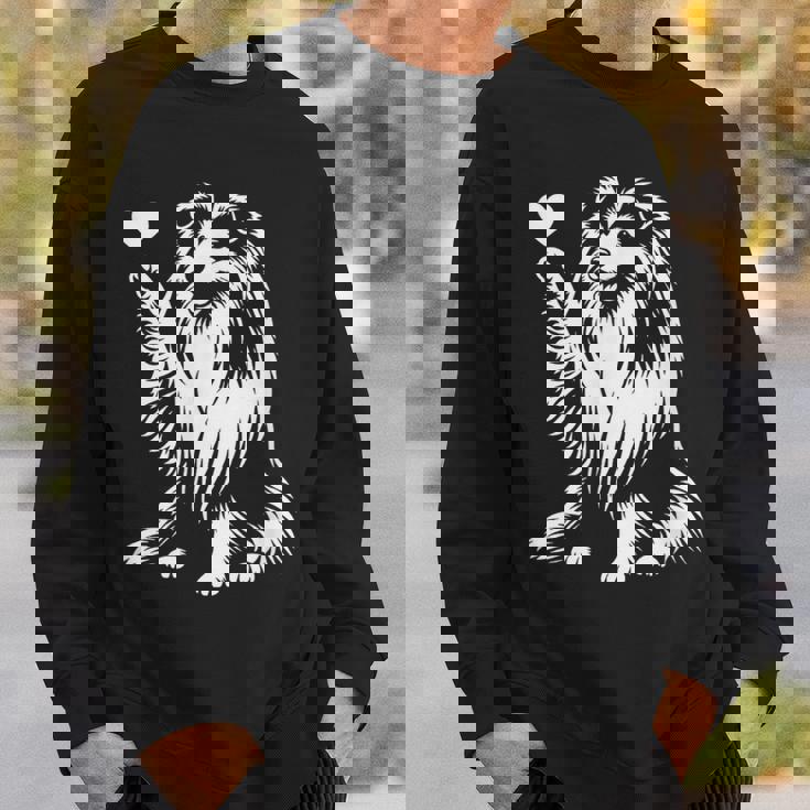 シェットランド・シープドッグ お座り犬 ハート シェルティ グラフィック デザイン スウェットシャツ 彼への贈り物