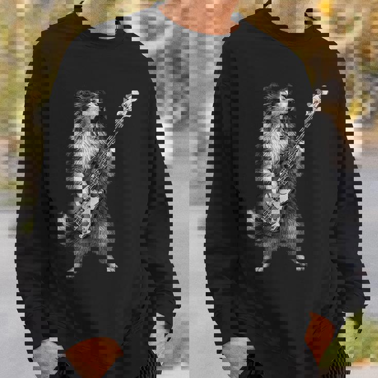 シェットランド・シープドッグ ベース・ギター ロックミュージック 犬好き スウェットシャツ 彼への贈り物