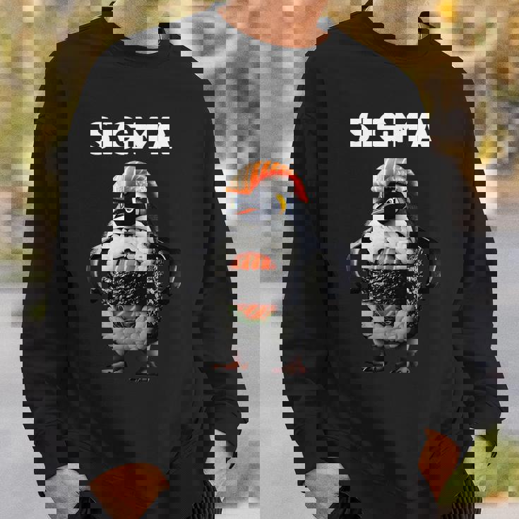 シグマ イタリアン ブレイン ミーム ペンギン 寿司 サーモン ユース キッズ スウェットシャツ 彼への贈り物