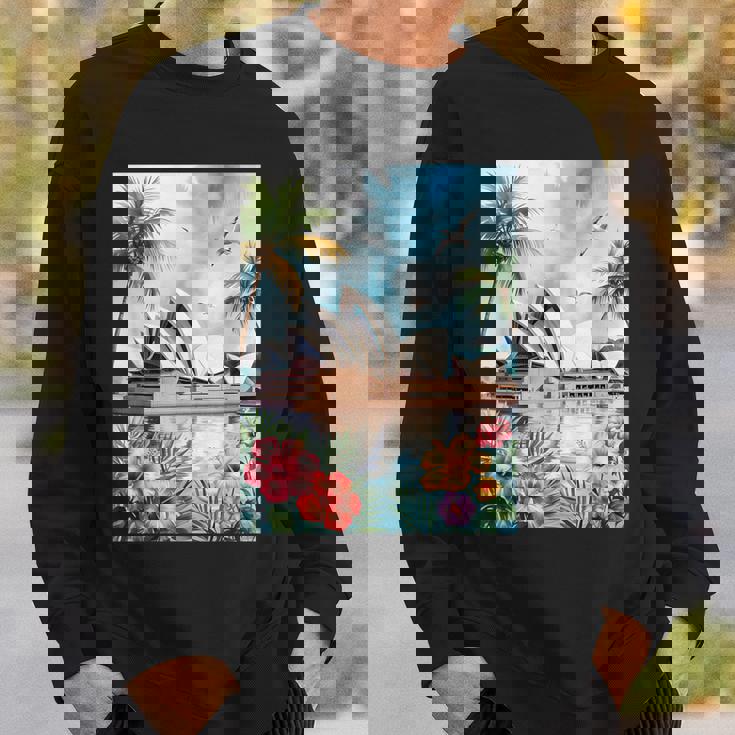 シドニーオペラハウスと南国の自然 スウェットシャツ 彼への贈り物