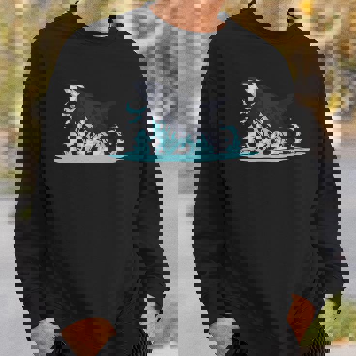 シャチギフトジャンピングオルカシャチ 長袖tシャツ スウェットシャツ 彼への贈り物