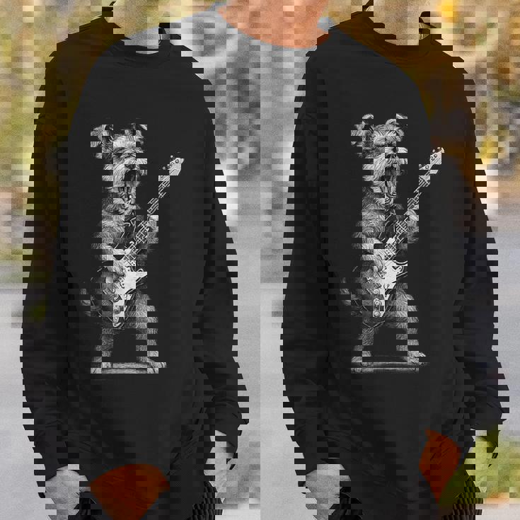 シュナウザー ギターを弾く ロックミュージック 犬好き スウェットシャツ 彼への贈り物