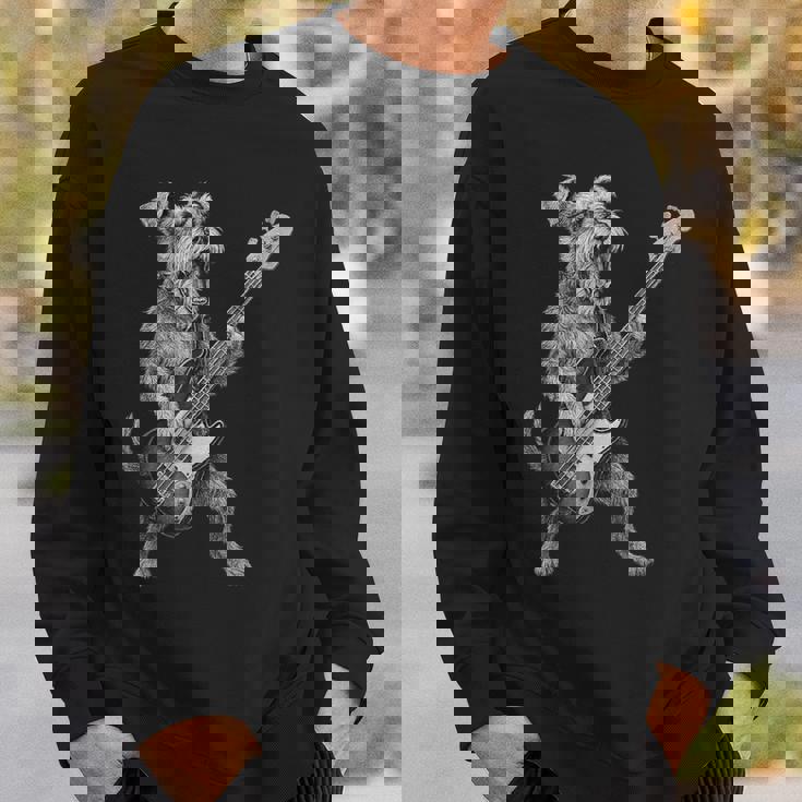 シュナウザー 演奏 ベース ギター ロックミュージック 犬好き スウェットシャツ 彼への贈り物