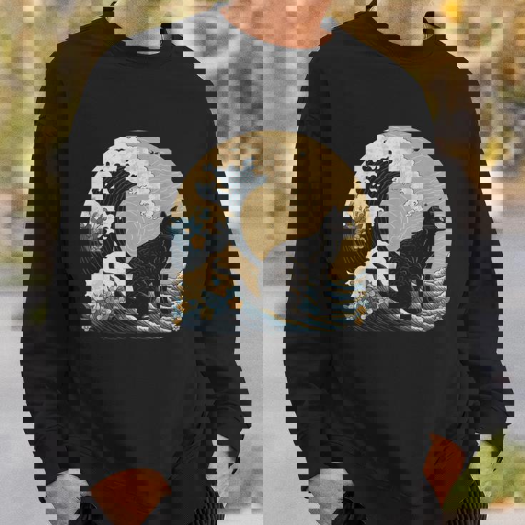 シュールレアリズム 日本画 黒猫 スウェットシャツ 彼への贈り物