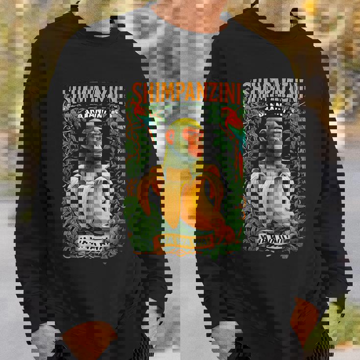 シンパンジーニ バナニーニ イタリアンブレイン チンパンジーとバナナ スウェットシャツ 彼への贈り物