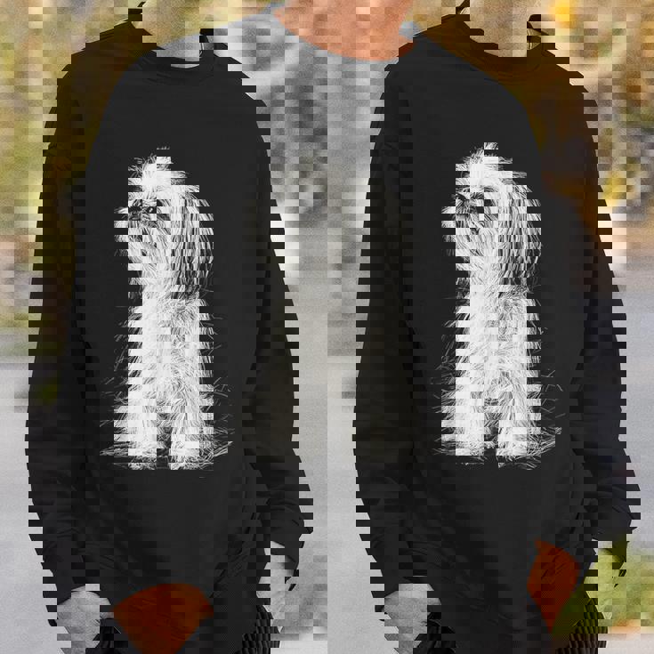 シーズー 犬 グラフィック ペット イラスト シーズー スウェットシャツ 彼への贈り物