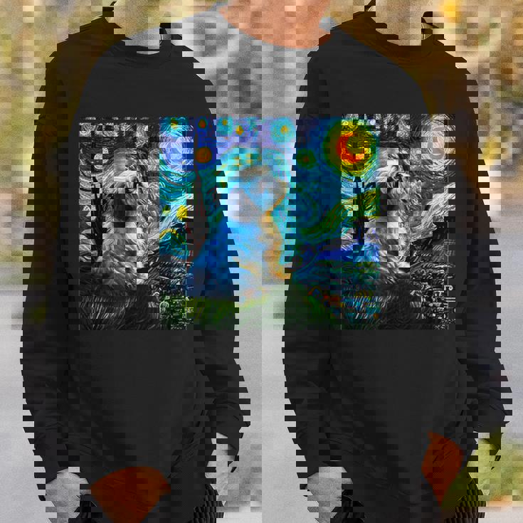 シーズー 面白いtシャツ 犬 ゴッホ 星月夜 かわいい メンズ 子供 おもしろ 服 グッズ ネタ スウェットシャツ 彼への贈り物