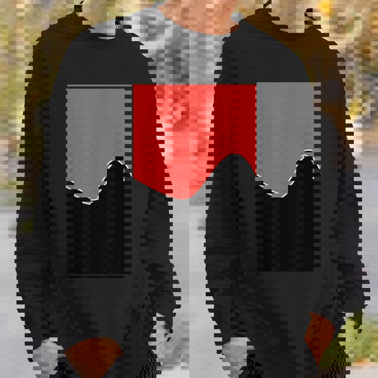 ジオメトリック ツートーン ウェーブ パターン カーミン ピンクとブラック スウェットシャツ 彼への贈り物