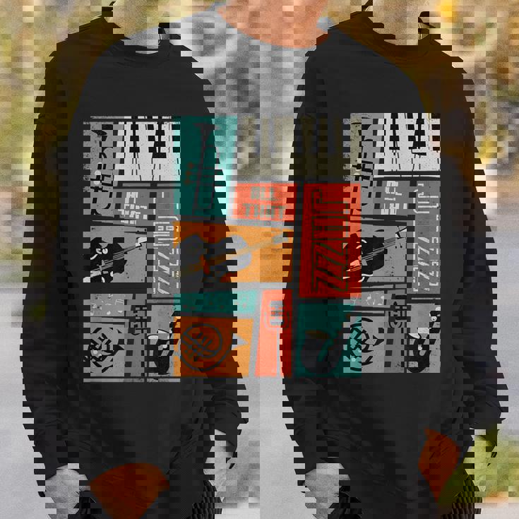 ジャズ音楽-レトロヴィンテージピアノジャズ スウェットシャツ 彼への贈り物