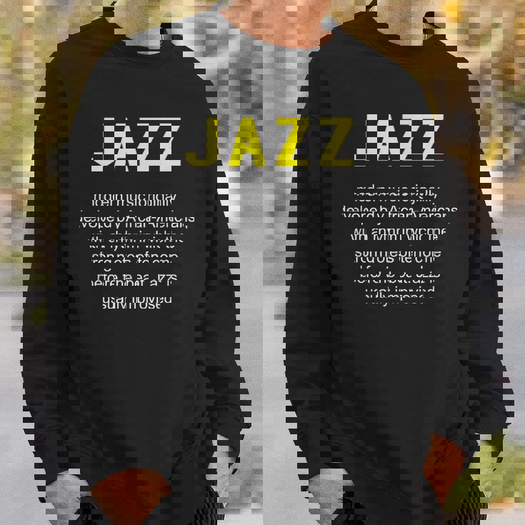 ジャズ音楽辞書の定義面白いジャズミュージシャンヴィンテージ Jazz スウェットシャツ 彼への贈り物