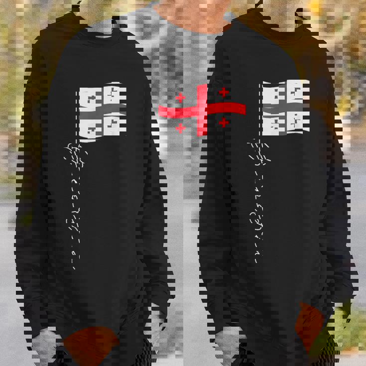 ジョージア シグネチャー フラッグ ポール エレガント 愛国的 ジョージア国旗 スウェットシャツ 彼への贈り物