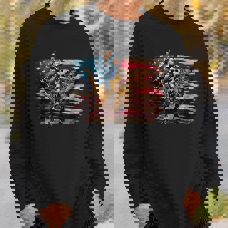 ジョージ・ワシントン ライディング A ダイナソー 面白い 4Th Of July デザイン スウェットシャツ 彼への贈り物