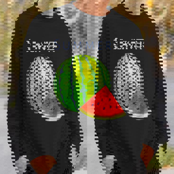 スイカ・夏【 サマータイム 】リゾート・夏 大好き／面白 イラスト スウェットシャツ 彼への贈り物
