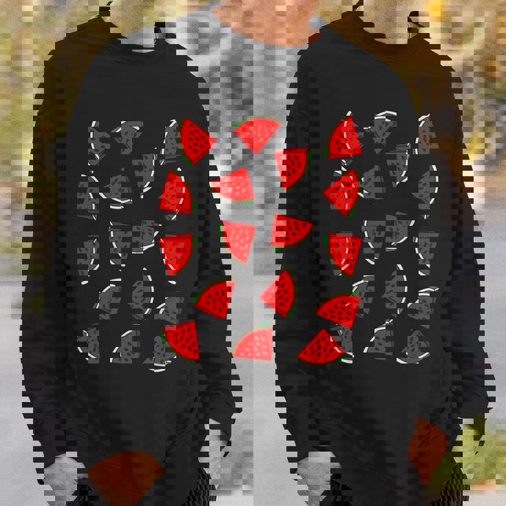 スイカ柄 夏 フルーツ 恋人 フルーツ スライス 種 スウェットシャツ 彼への贈り物