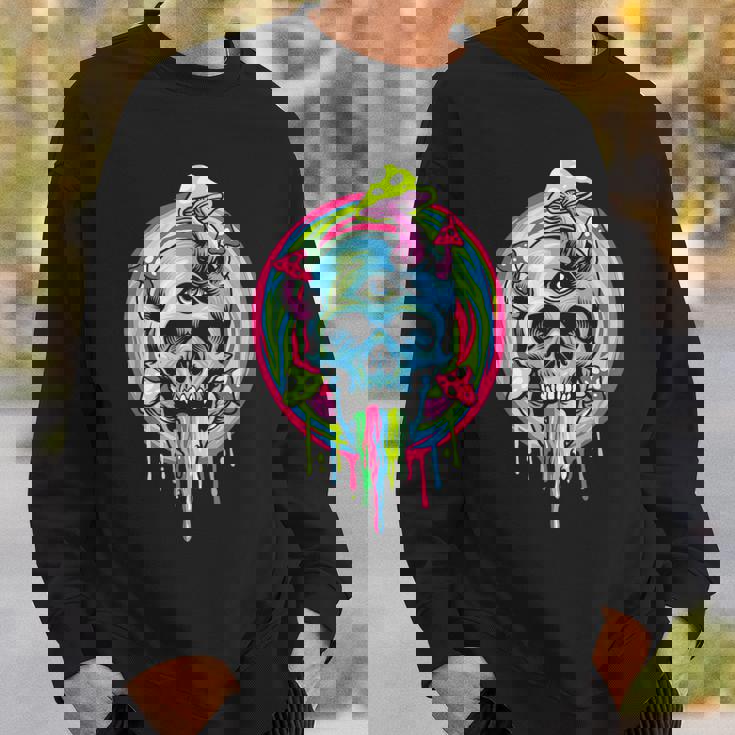 スカルマッシュルーム スケルトン グラフィック ゴス メンズ レディース スウェットシャツ 彼への贈り物