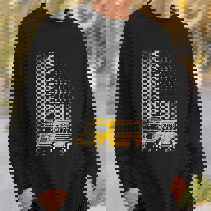 スクールバスドライバー アメリカ国旗 スクールバスドライバー用 スウェットシャツ 彼への贈り物