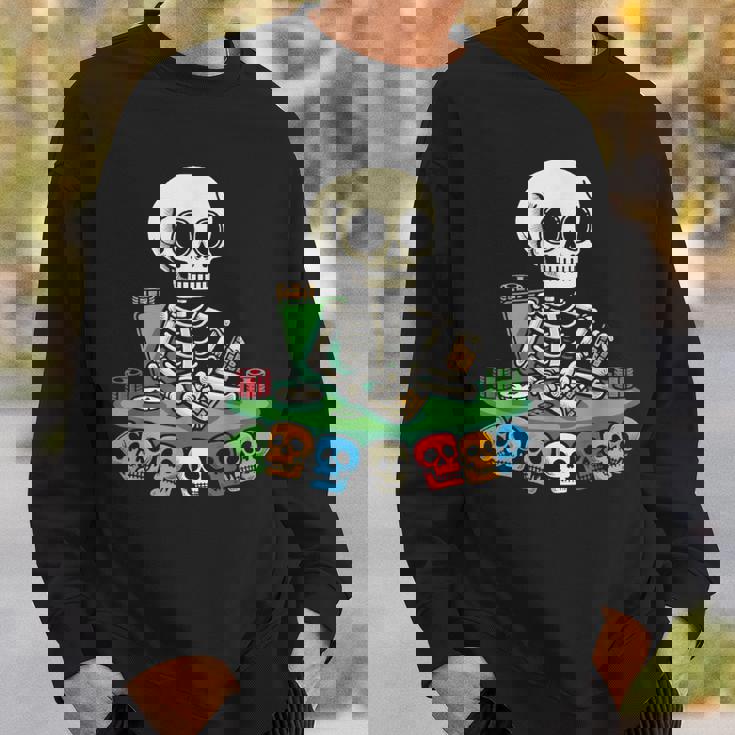 スケルトン ポーカー トランプ ギャンブル カジノ スカル ゲーム カード スウェットシャツ 彼への贈り物