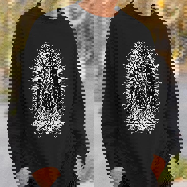 スケルトン メアリー チカーノ X バラ トラディショナル タトゥー フラッシュ スウェットシャツ 彼への贈り物