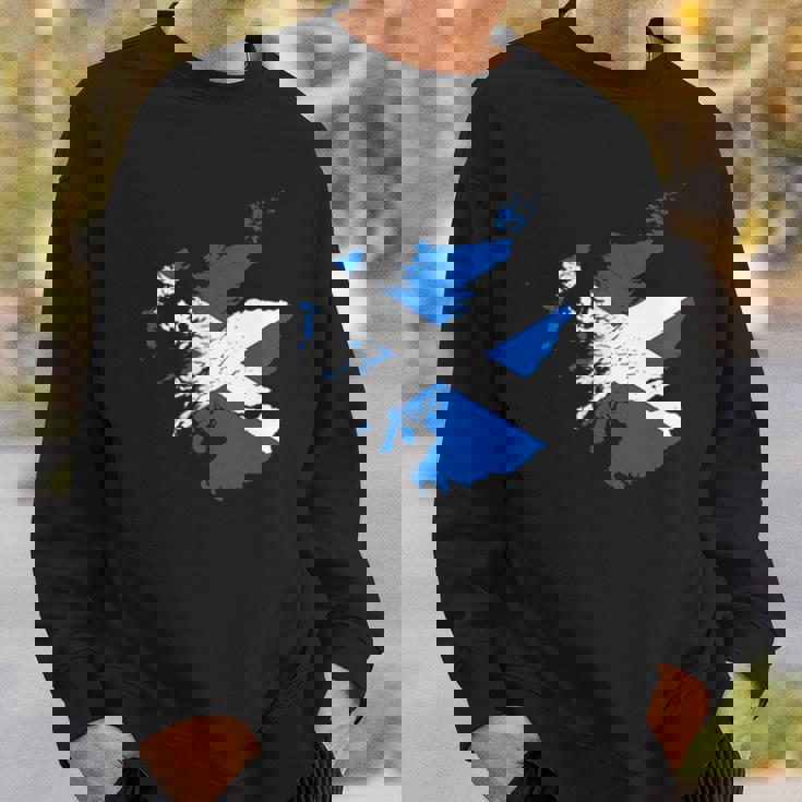 スコットランドの地図と旗の胸のロゴ スコットランドのお土産 スウェットシャツ 彼への贈り物