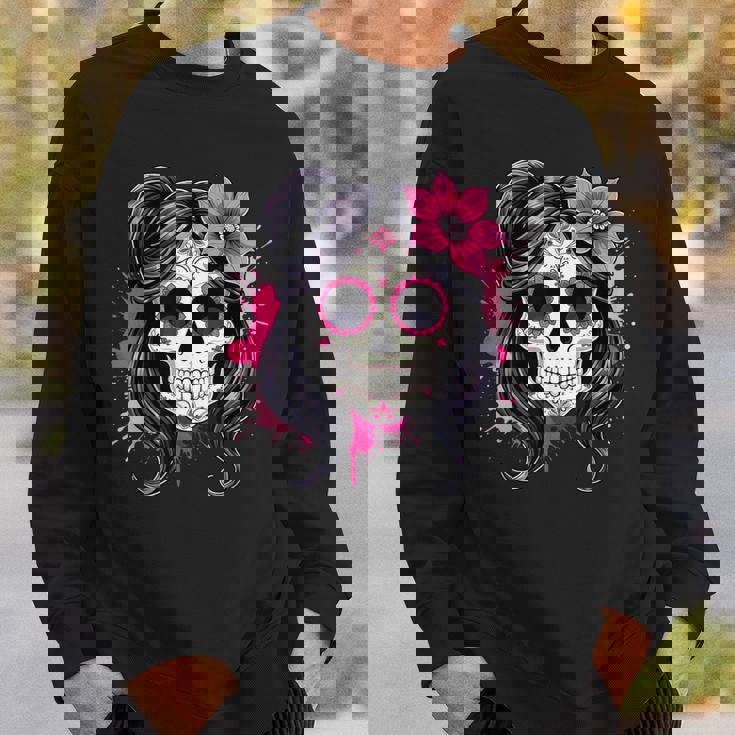 スタイリッシュなマゼンタ サクラ ムエルテ スカルデザイン Dia De Los Muertos スウェットシャツ 彼への贈り物