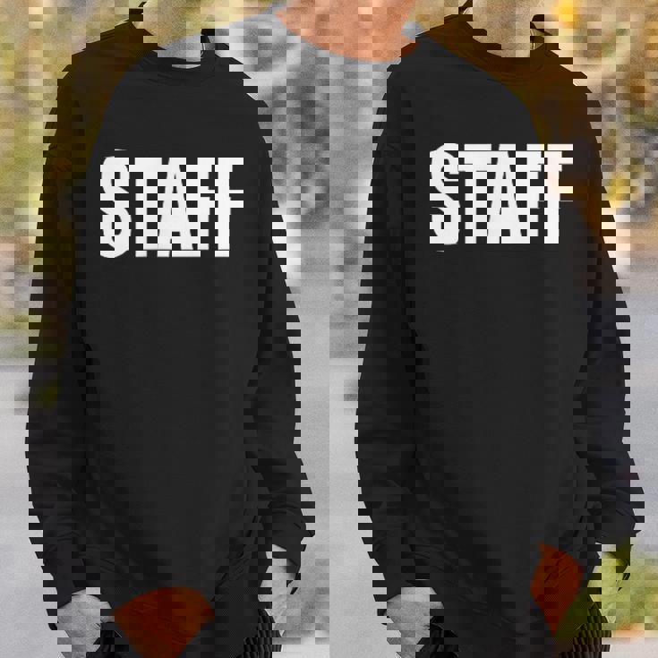 スタッフ社員 イベントスタッフ表裏プリント 白 スウェットシャツ 彼への贈り物