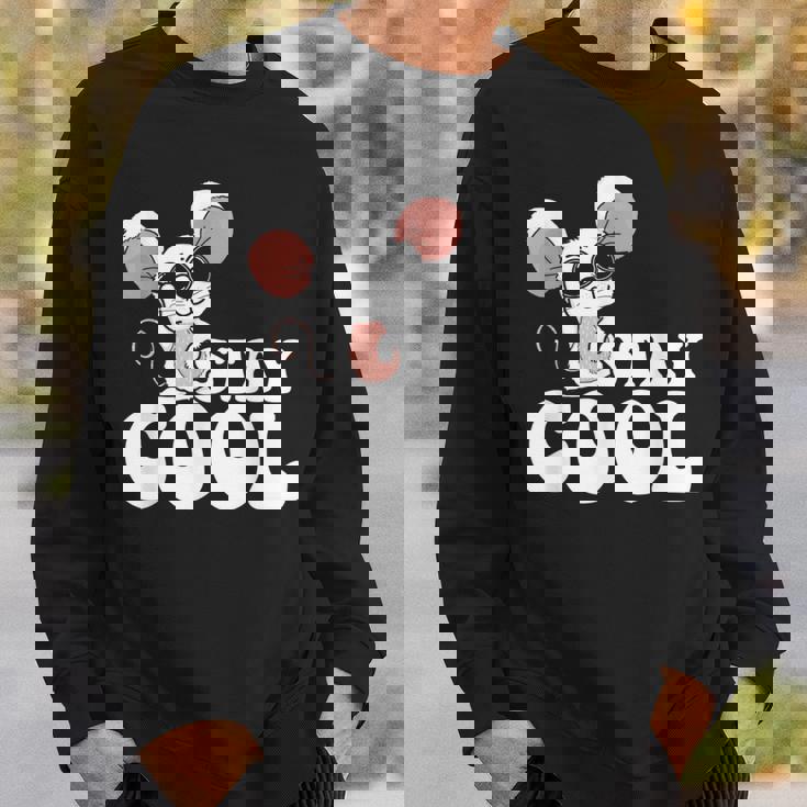 ステイ クール オーサム マウス ウェアリング サングラス 動物 ネズミ スウェットシャツ 彼への贈り物