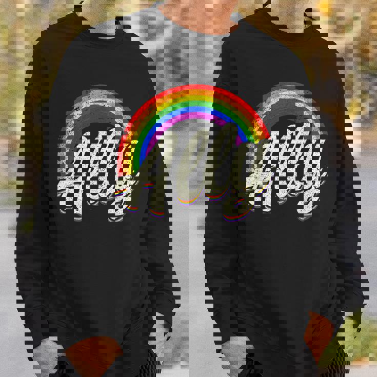 ストレートの味方、レインボーカラー、Lgbtプライド スウェットシャツ 彼への贈り物