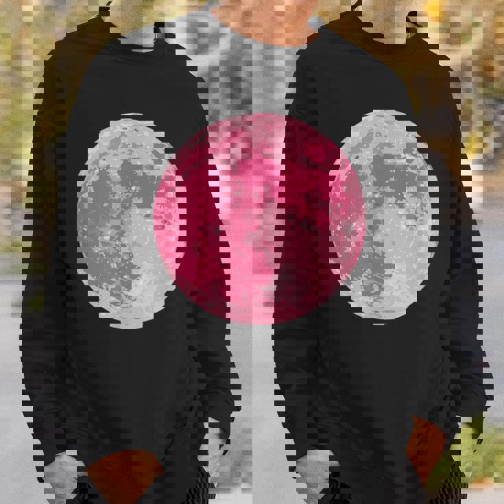 ストロベリームーンデザイン 満月 かわいいピンクムーン スウェットシャツ 彼への贈り物