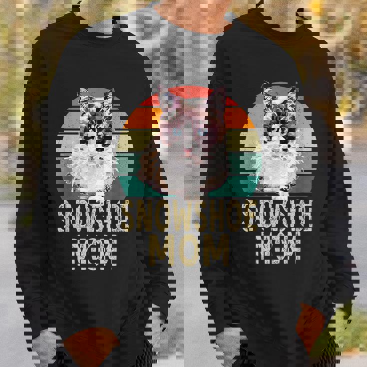 スノーシュー 猫 ママ レトロ ヴィンテージ 面白い I Love My Cat スウェットシャツ 彼への贈り物