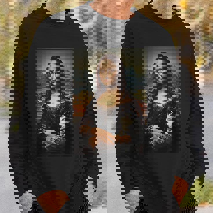 スノーシュー 猫 モナリザ 絵画 アート ママ お父さん スウェットシャツ 彼への贈り物