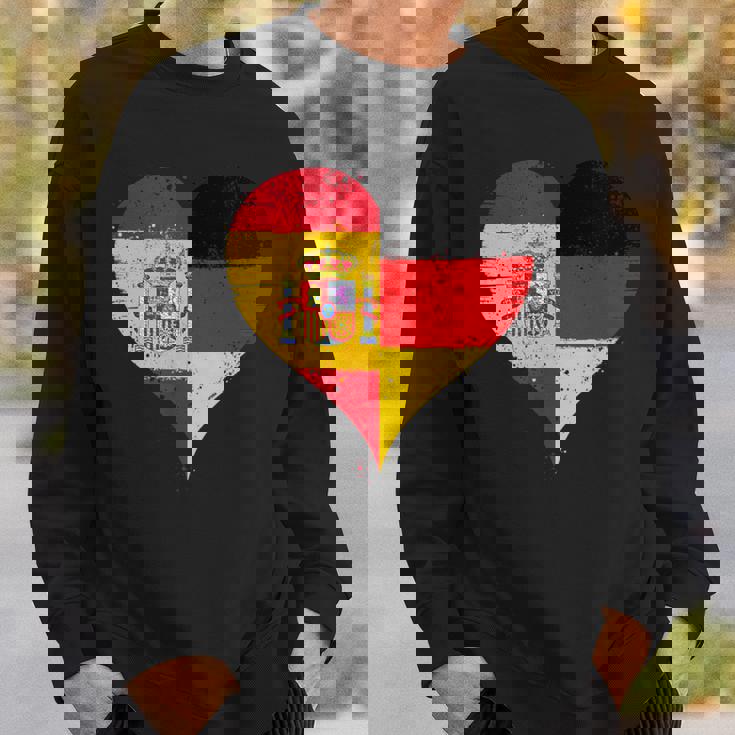 スペインとドイツのハーフaのかっこいい国旗 スペイン ドイツの国旗 Pain German Flag スウェットシャツ 彼への贈り物