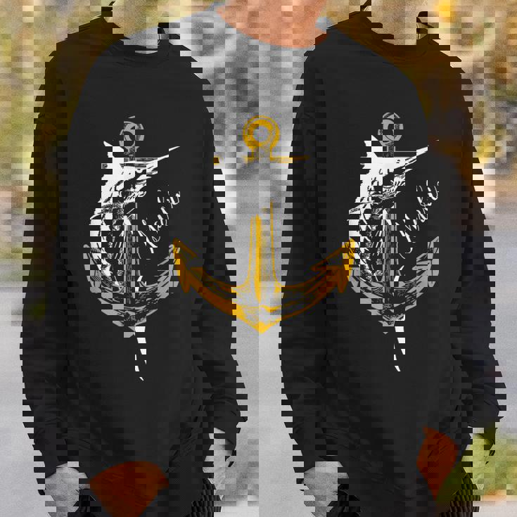 スポーツフィッシング カジキ メカジキ セイルフィッシュ アンカー付き スウェットシャツ 彼への贈り物