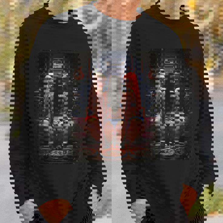 セクシーガールグラフィックtシャツ ホットガールズ&ギター 2 グランジ スウェットシャツ 彼への贈り物