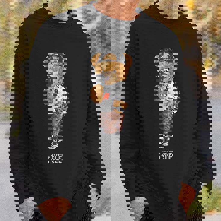 セルフィーを撮るかわいいテディベア スウェットシャツ 彼への贈り物