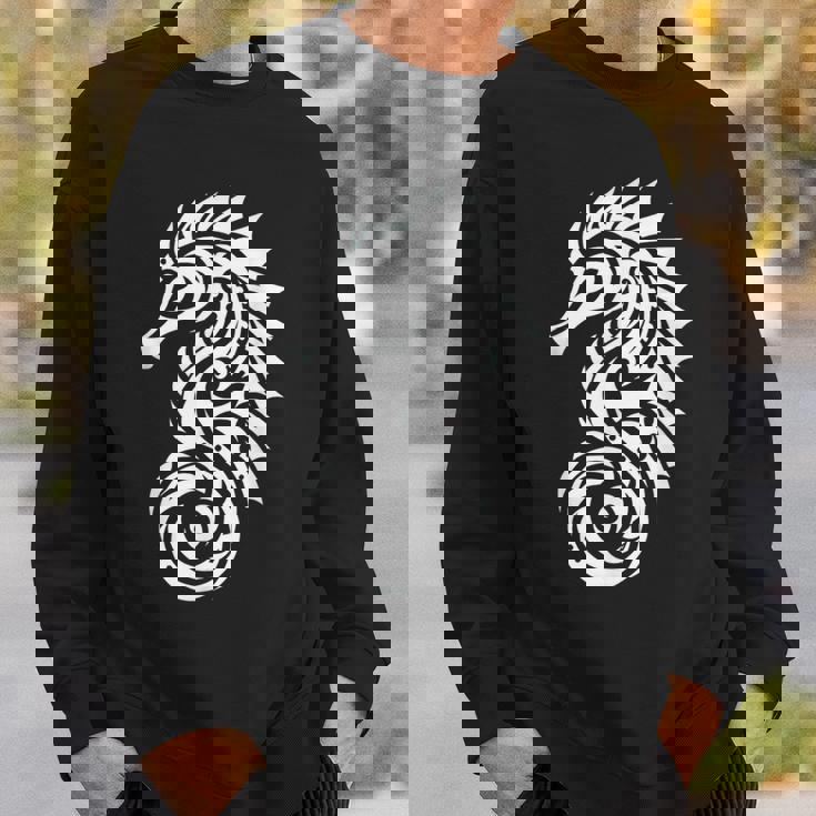 タツノオトシゴ ポリネシア トライバル マオリ柄 ライト スウェットシャツ 彼への贈り物