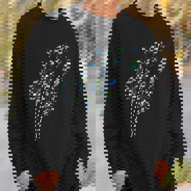 タンポポ セキセイインコの花、花セキセイインコの木 スウェットシャツ 彼への贈り物