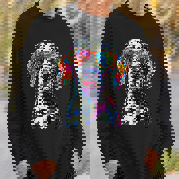 ダルメシアンとサングラスの犬 ダルメシアンが大好きです スウェットシャツ 彼への贈り物