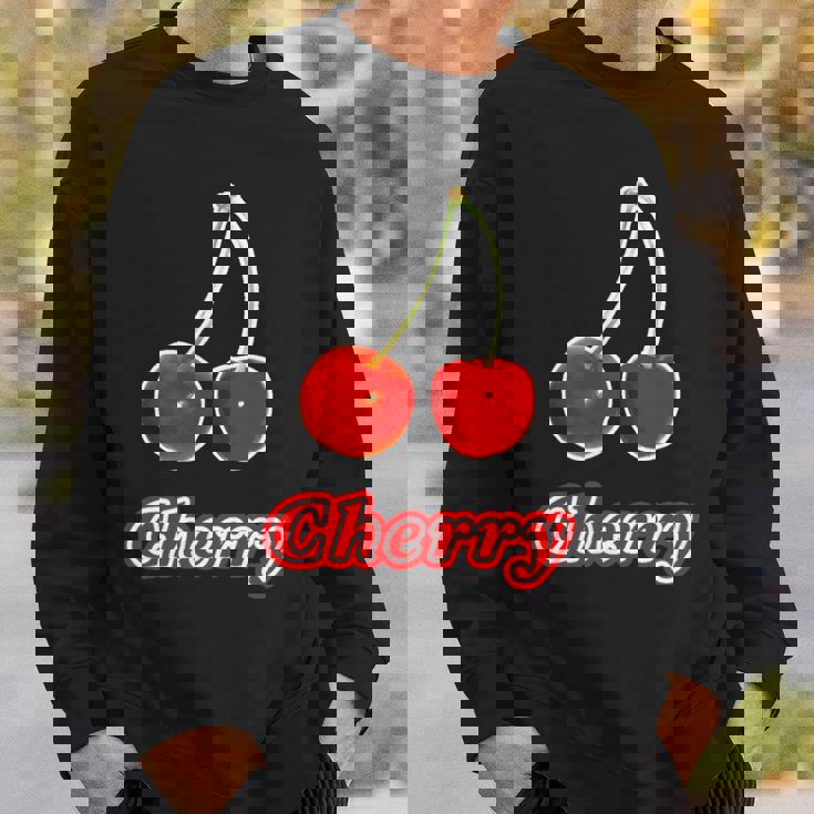 チェリー Cherry さくらんぼ 『フルーツ ポップ』果物 リアル レトロ 面白い イラスト スウェットシャツ 彼への贈り物