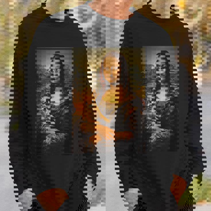 チワワ モナリザ 絵画 アート 犬 ママ お父さん スウェットシャツ 彼への贈り物