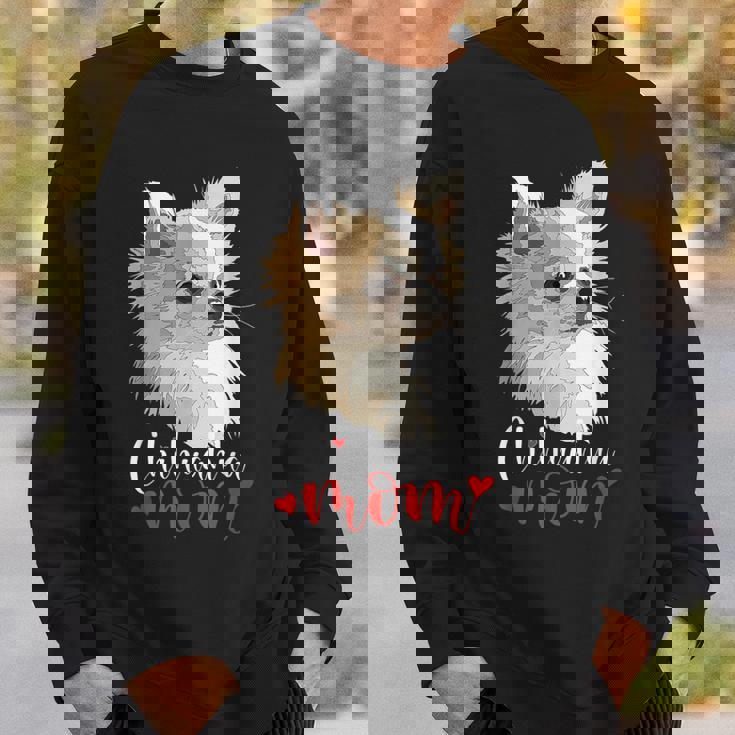 チワワ ロングヘア チワワ ロングヘア ママ ママ 犬好き スウェットシャツ 彼への贈り物