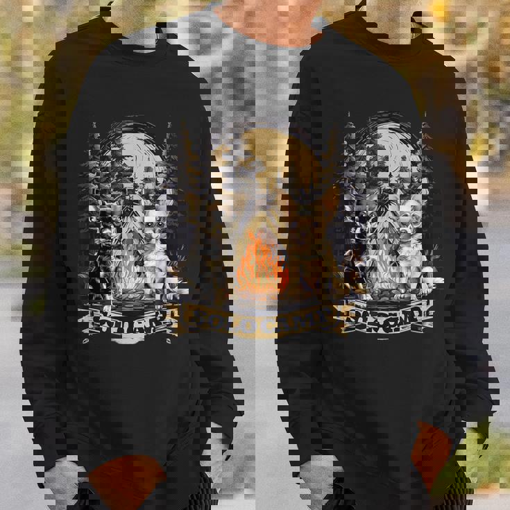 チワワ 面白いtシャツ 犬 キャンプ かわいい メンズ 子供 おもしろ 服 グッズ ネタ ソロキャンプ スウェットシャツ 彼への贈り物