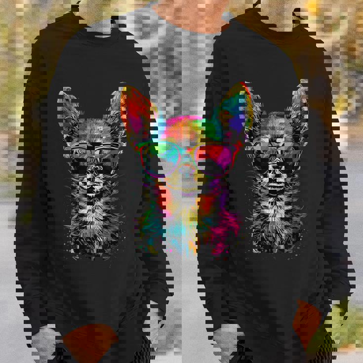 チワワとサングラスの犬 かわいいチワワが大好き スウェットシャツ 彼への贈り物