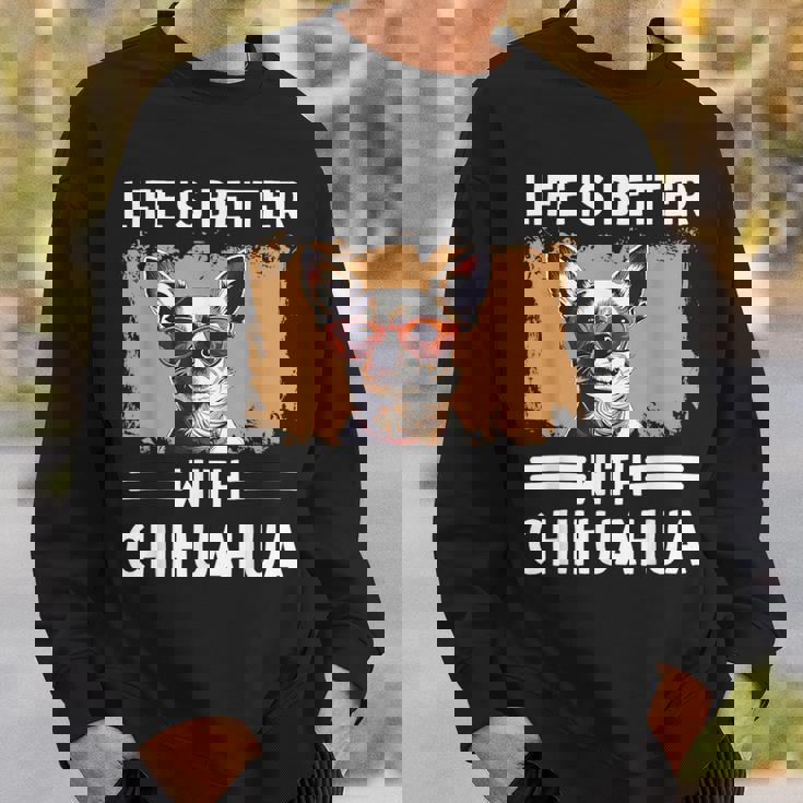 チワワデザイン レディース メンズ チワワ 犬 チワワ 恋人 スウェットシャツ 彼への贈り物