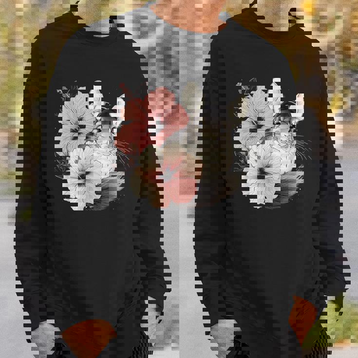 チンチラ ハイビスカス ブルーム ハーモニー フローラル チンチララバーズ スウェットシャツ 彼への贈り物