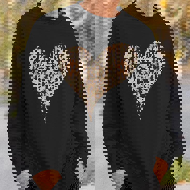 チーター ヒョウ柄 ハート スウェットシャツ 彼への贈り物