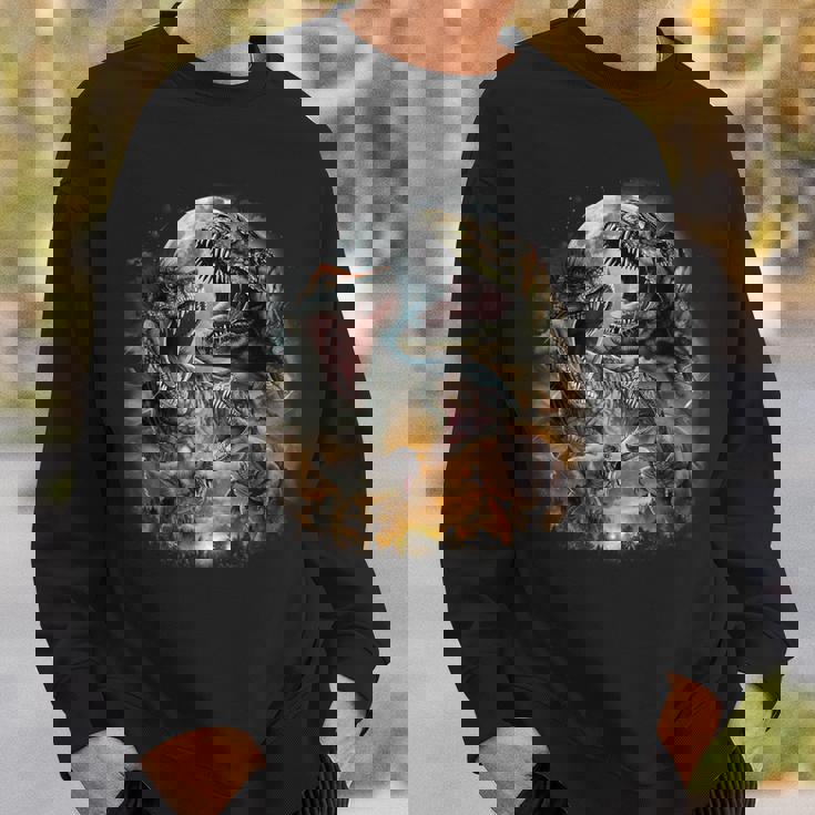 ティラノサウルス レックス 恐竜 先史時代の満月 スウェットシャツ 彼への贈り物