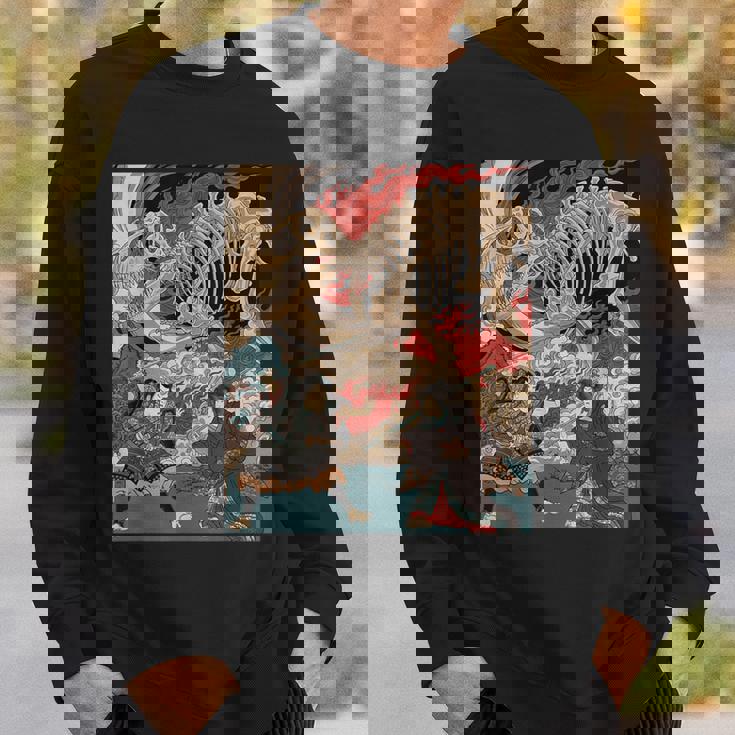 ティラノサウルス浮世絵 スウェットシャツ 彼への贈り物